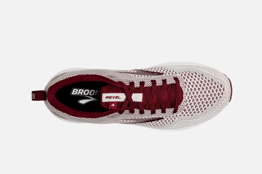 Brooks Revel 4 Road Running Shoes Womens White/Burgundy 512634-DQG